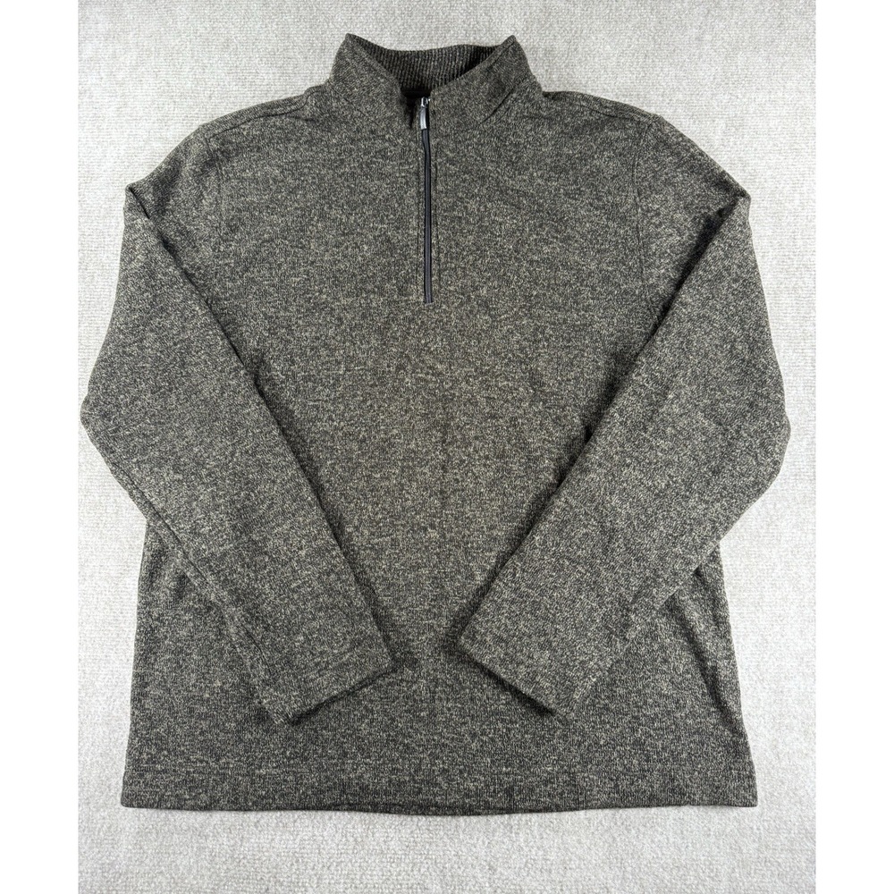 Van Heusen Flex 1/4 Zip Pullover Men's XL Brown Heather Classic Fit Long Sleeve - Picture 1 of 7